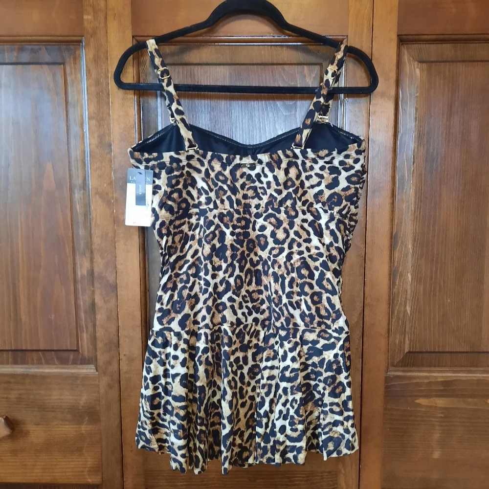 NWT Lauren Ralph Lauren Leopard Print Skirted One Piece Swimsuit Size 18W - Picture 12 of 16